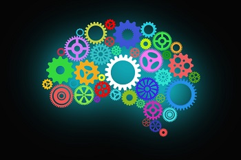 Brain of coloured cogs